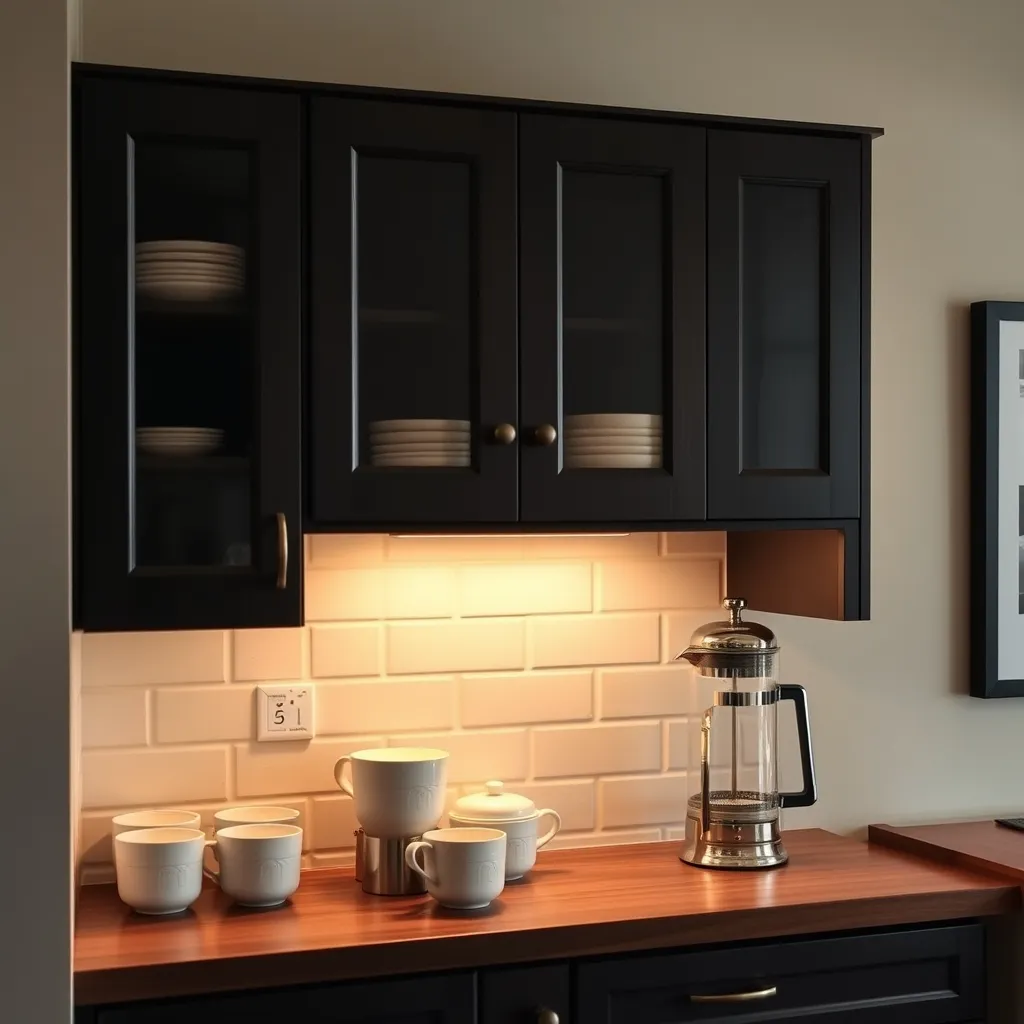 Warm ambient lighting for a home coffee station