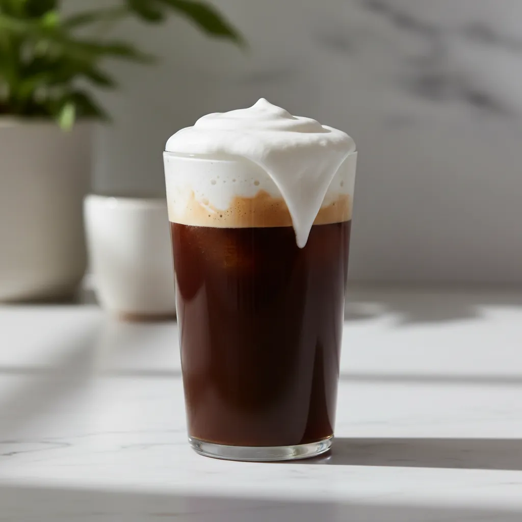 Dunkin Cold Brew with Sweet Cold Foam on a marble countertop