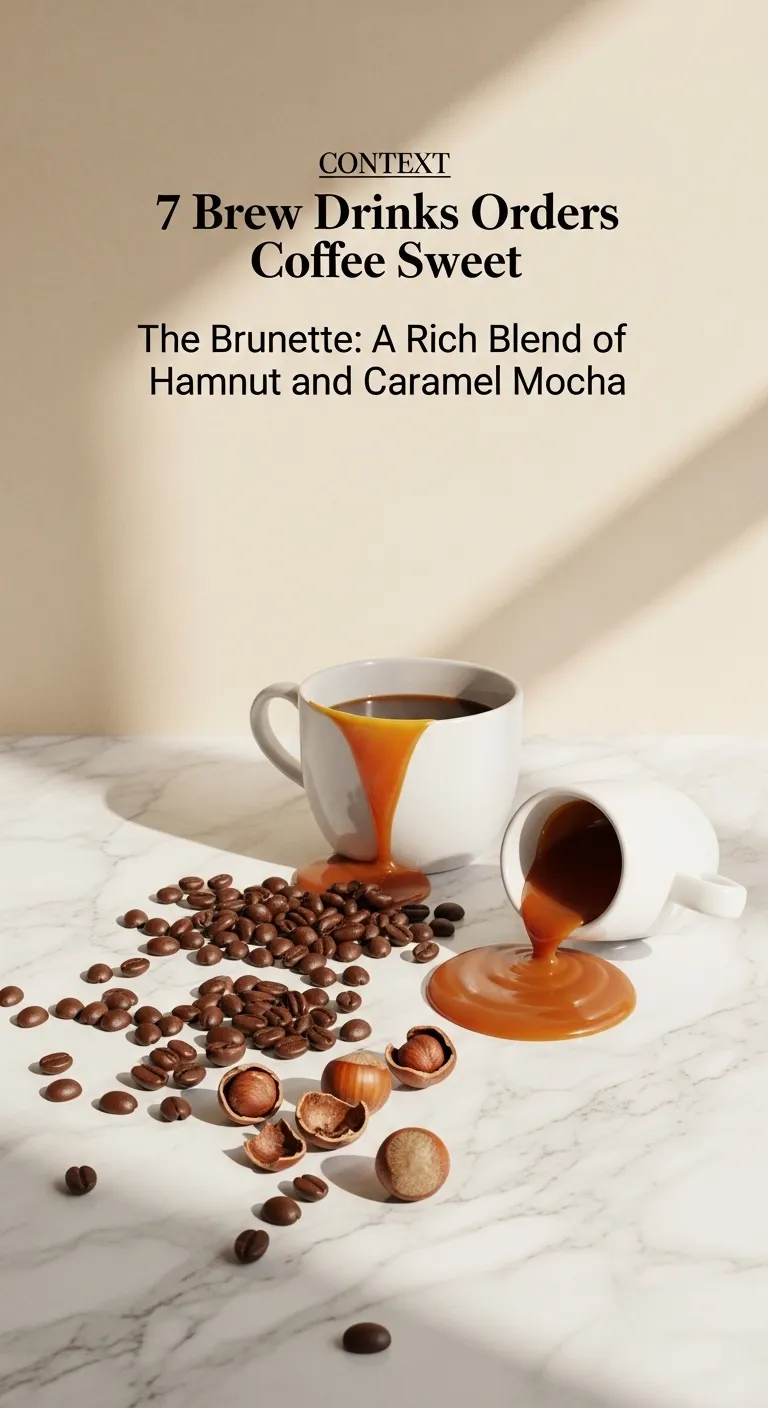 Artistic display of hazelnuts and caramel sauce ingredients for coffee