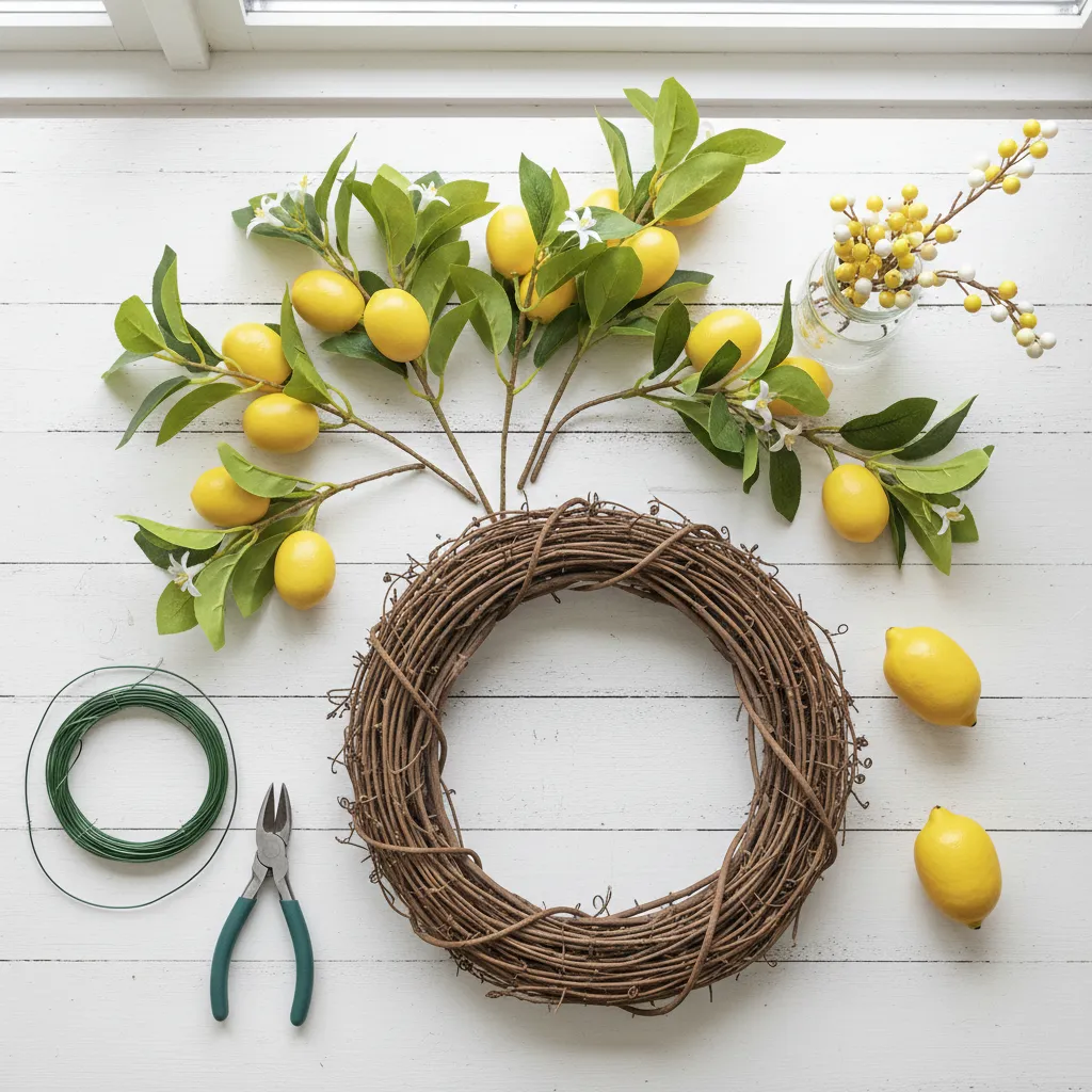 bright citrus lemon wreath for a zesty welcome