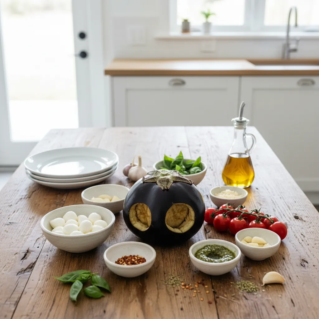 Bowls of fresh pizza ingredients including mozzarella and basil