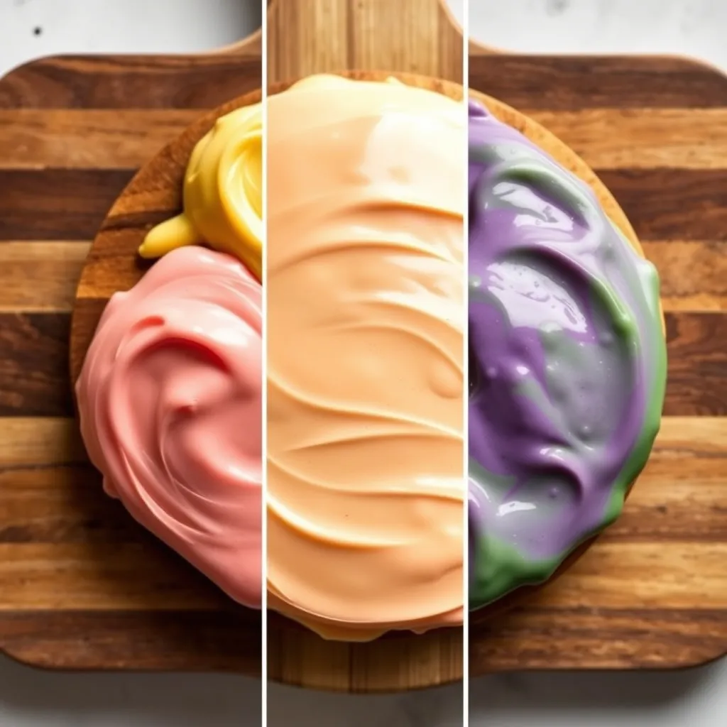 Comparison of runny thick and perfect icing textures