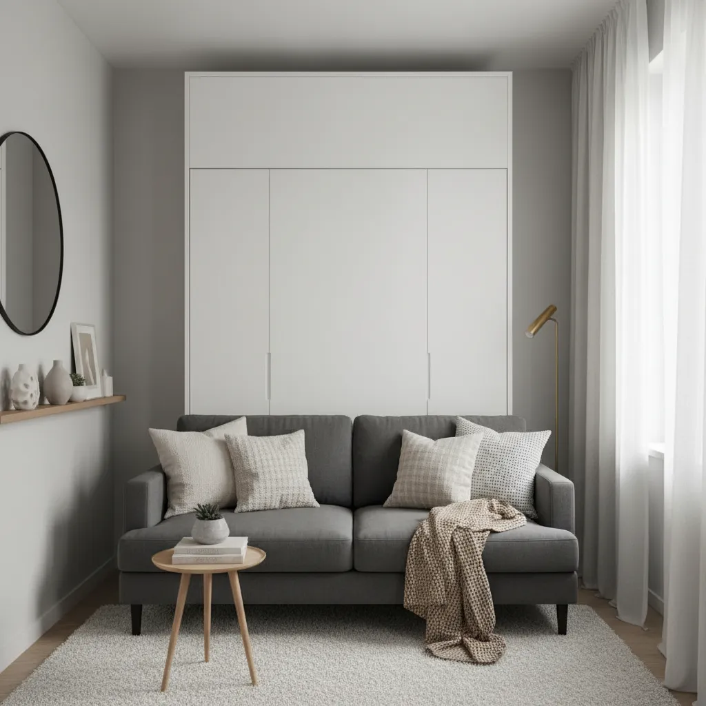 Modern Murphy bed with sofa combination for small room versatility