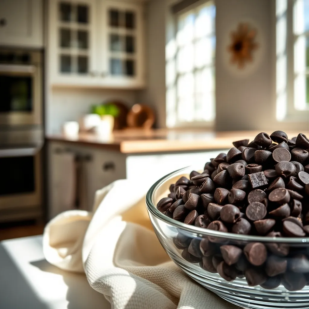 Gourmet dark chocolate chips for sour cream cake