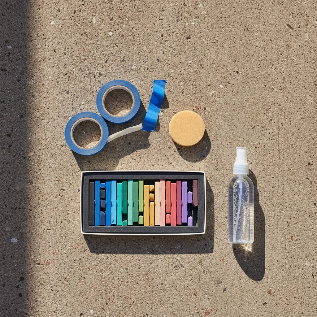Flat lay of painter
