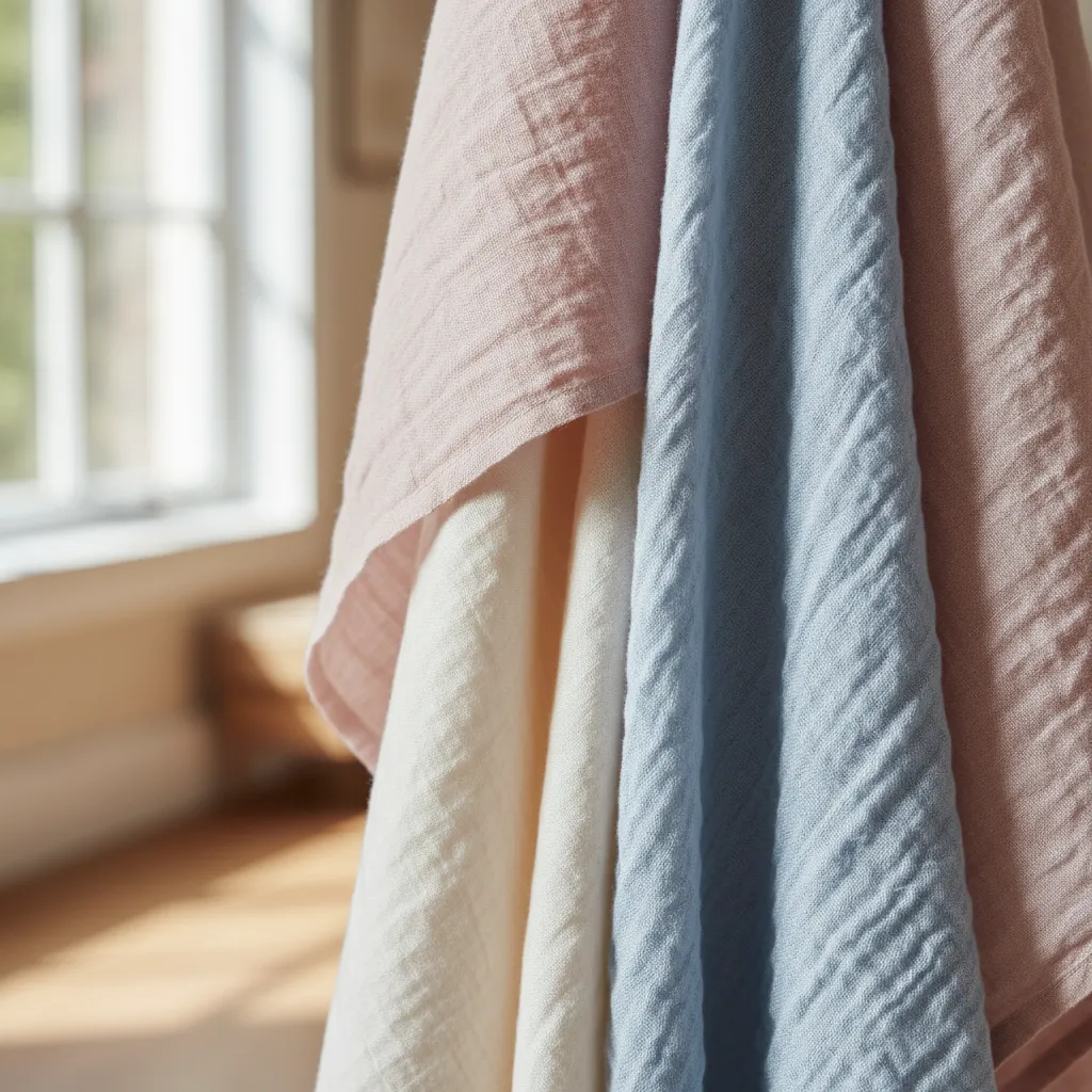 Macro photography of organic cotton and linen fabric textures