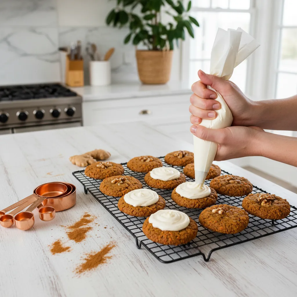spiced carrot cake whoopie pies with cream cheese filling