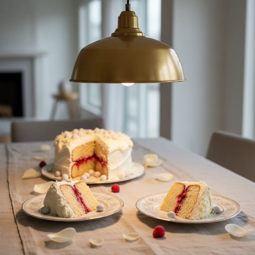 Raw linen table runner and bone china plates under warm brass lighting