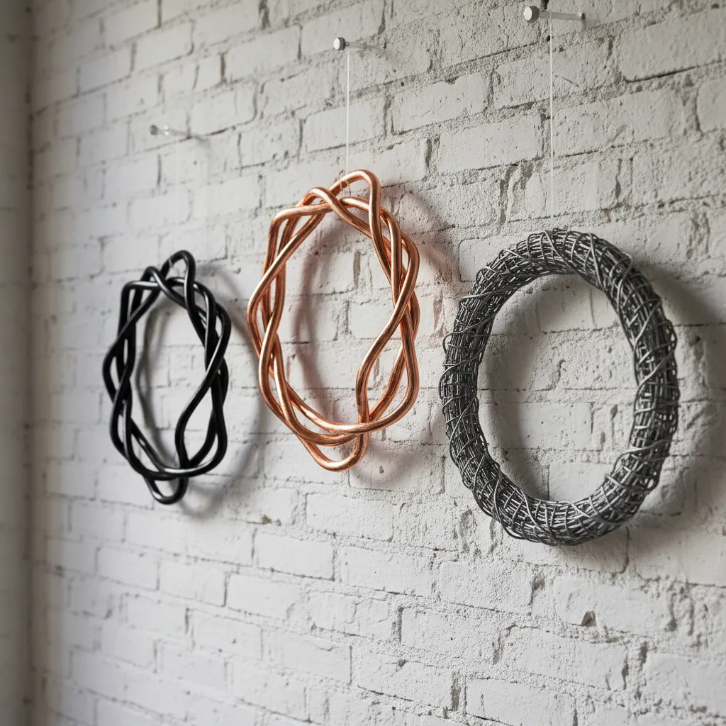 Comparison of copper black and galvanized steel wreath materials